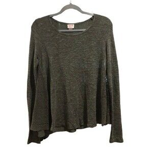 Women's Medium Mossimo top Long Sleeve Sheer w/ Accented Sides pull-over Green